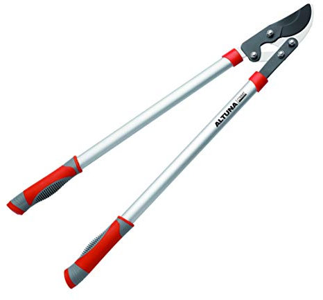 Tijera de Podar a Dos Manos Pruning J444 - Con Sistema de Desmultiplicación - Empuñadura Bimaterial - Corte Bypass - Tijera de Jardinería Fabricada con Aluminio Reforzado - Altuna