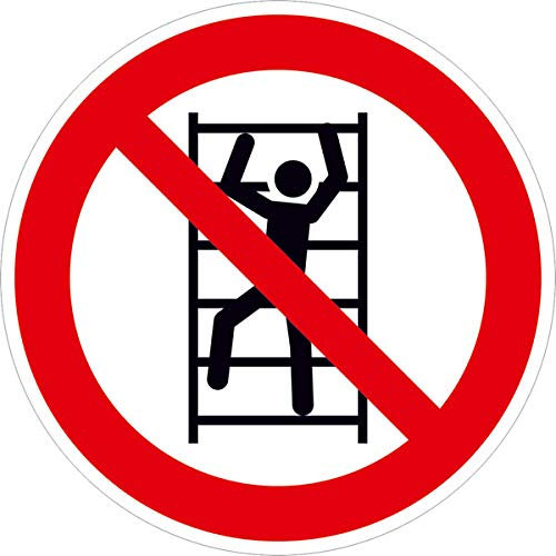 Betriebsausstattung24 Verbotsschild Aufsteigen verboten - PVC-Folie, selbstklbend - 20,0 cm Ø - P009 - DIN EN ISO 7010 - Symbol Schild