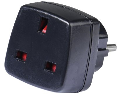 Vivanco TA GB/D Reisestecker Großbritanien Buchse (Schuko Stecker schwarz)