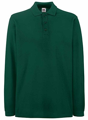 Fruit of the Loom Mens Premium Long Sleeve Cotton Polo Shirt