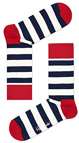 Happy Socks Unisex Stripe Socken, Mehrfarbig (Multi Rot 045), 36-40 EU