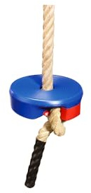 SwingTop Schaukelsitz | Ohne Polster | Kunststoff | ø 22 cm | Für alle Altersstufen | Innen- und Außenbereich | Passend für Taue bis ø 35 mm | Stabil und leicht | Schwarz | 400 g