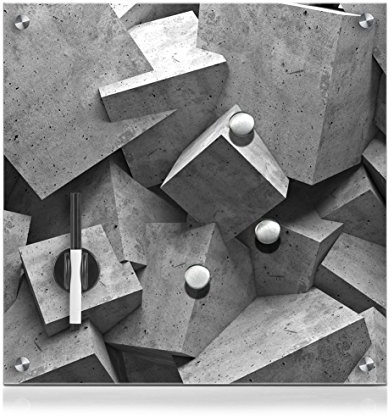 Zeller Present 11654 Memobord ZollCubes, Glas, grau, 40 x 60 x 2 cm