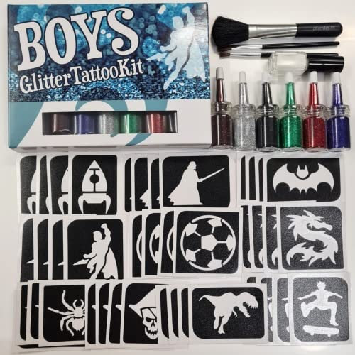Boys Glitter Tattoo Kit - Make your own tattoos