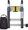 WORHAN Teleskopische 3.8m TELESKOPLEITER 2 in 1 ANLEGELEITER KLAPPLEITER ALU TELESKOP Leiter MULTIFUNKTTIONS Leiter 380cm K3.8C+Bag