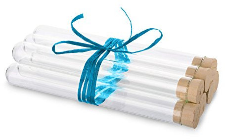 Tuuters Glas Reagenzglas mit Korken Verschluss, 10 Stück, Reagenzgläser zum Befüllen (200 x Ø24 mm)