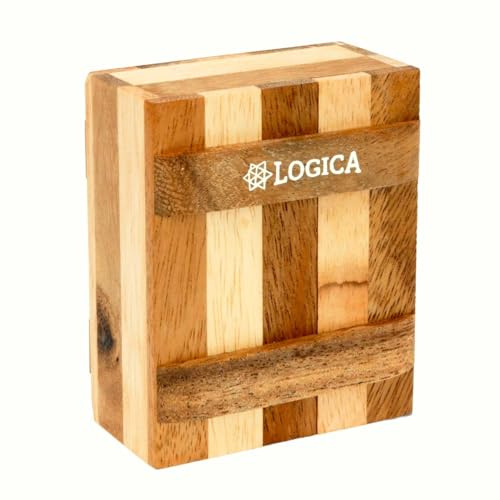 Logica Spiele Art. Zebra Schrein - Magische Geschenkbox aus Holz - Geschenkbox - Schwierigkeit 3/6 Schwer - Knobelspiel - Geduldspiel - Leonardo da Vinci Kollektion