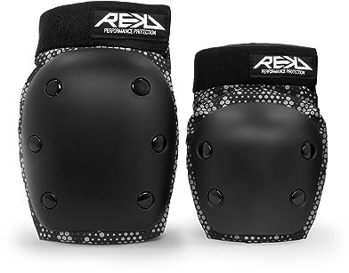 Rekd Youth Heavy Duty Double Pad Skateboard-Schutz-Set, Unisex, für Erwachsene, Mehrfarbig (Black/Grey), M