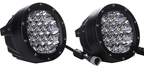 SXMA 5 Zoll 80W Runde LED Fahrlichter LED Arbeitsscheinwerfer Frontschürze Kühlergrill Scheinwerfer Windschutzscheibe für 4x4 Dachstoßfänger ATV UTV Sattelschlepper-Boot
