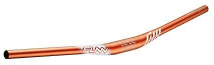 Funn Full On Riser Lenker, Klemme 35mm, Breite 785mm, Rise 15mm (Orange) | AL6061 dreifach konifiziert, wenig Backsweep, sandgestrahlt eloxiert, für Trail, Enduro, MTB, BMX und Straße