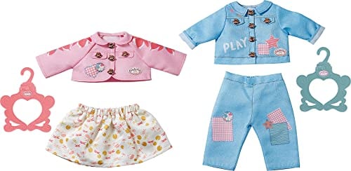 Baby Annabell 703069 Outfit Boy&Girl 43cm, Puppenkleidung Puppen Zubehör mit Jacke und Hose oder Jacke und Rock, 1 Outfit, Farbe Nicht frei wählbar