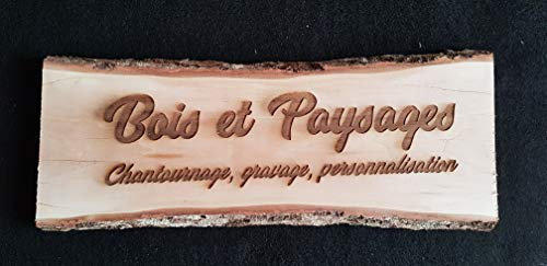 Plaque en bois gravée personnalisable - inscription au choix (citation, information, texte) - support environ 12cm x 35cm (variable selon texte).