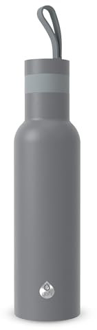 Dafi EASY BOTTEGO Thermoflasche 490 ml Grau - aus Edelstahl, BPA-frei, Für Heiß- und Kaltgetränke, Hält die Temperatur bis zu 12 Stunden - Nimmt keine Gerüche an & Auslaufsicher