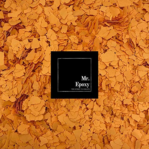 Mr. Epoxy Farbchips für Bodenbeschichtung (1 kg, Orange) - Epoxidharz Deko Chips - Terrazzo Flakes (Farb Chips) für Garagenböden, Keller & Werkstatt