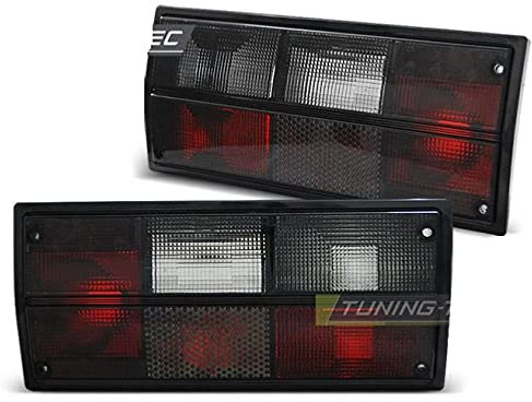 Shop Import ULO Farb-Rauch Rauch-Effekt Rückleuchten für Volkswagen T3 1979-1992, Schwarz mit Rauch-Tönung, Halogen, Van, Acryl, Paar (links + rechts)