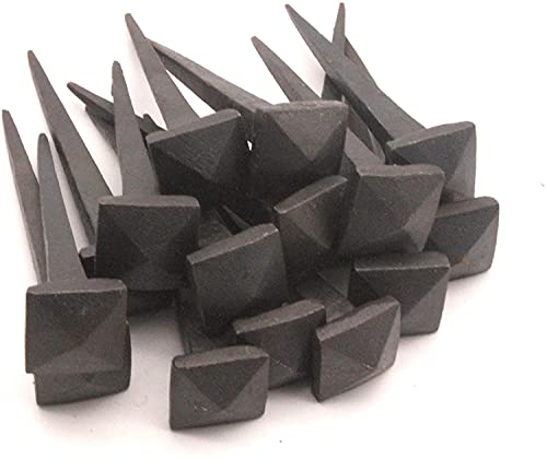Clou en fer forgé à la main - Style traditionnel ancien et rustique - Style vintage victorien - Noir - Fer forgé - Bois - Artisanat - Décoration de porte - Pour meubles - 1 kg