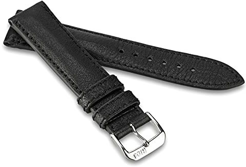 RIOS1931 Unisex Uhrenarmband Bioleder Modell Garmisch 22 mm Schwarz