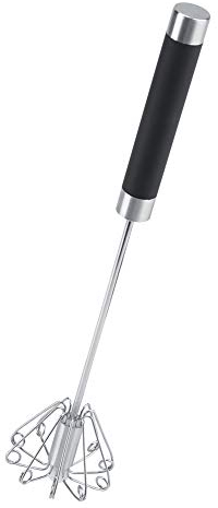 Aigid Espumador de Leche, batidor Manual de espumador de café, espumador de Leche Giratorio de Acero Inoxidable de Mano para café con Leche, Crema de Huevo