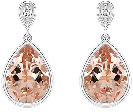 Shine Jewel Lünette Satz Solitaire 1,00 Ctw Morganit Edelstein 925 Sterling Silber Damen Ohrring