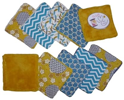 Lot de 10 lingettes démaquillantes lavable bambou - Handmade - zéro déchet (H)