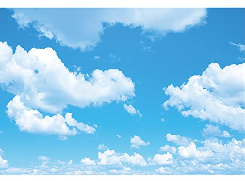 Aoihrraan 2,7x1,8m Blau Himmel Weiß Wolken Hintergrund Sonnig Bewölkt Natur Landschaft Fotografie Hintergrund Baby Dusche Dekor Kinder Geburtstag Party Kinder Erwachsene Porträt Tapete Foto Requisite