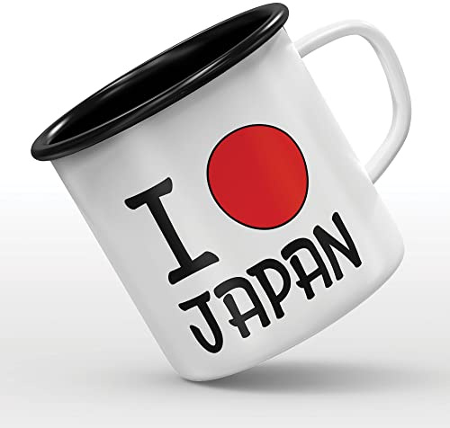Mygoodprice MUG tasse émaillée au motif I love japon