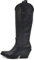 IF Fashion Stivali Cowboy Western Texani Scarpe da Donna Primaverili A Punta Camperos Camoscio Sintetico LY80-4 Nero N.37