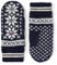 Hestra Isvik Knit Fäustlinge Strickhandschuhe Fausthandschuhe Damen - mit Umschlag, Umschlag Winter Herbst-Winter - 7 HS weiß-dunkelblau
