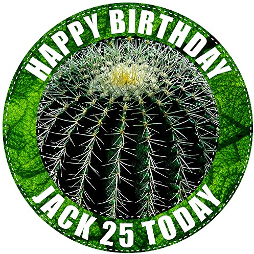 Cactus Plant - Any Size (4in - 7.5in) Personalised Edible Cake Topper on Premium Icing