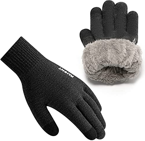 Rahhint Winterhandschuhe Herren Damen Touchscreen Thermohandschuhe Warme Wollstrickhandschuhe mit Fleecefutter
