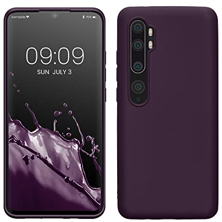 kwmobile Custodia Compatibile con Xiaomi Mi Note 10 / Note 10 Pro Cover - Back Case Morbida - Protezione in Silicone TPU Effetto Metallizzato bordeaux metallizzato