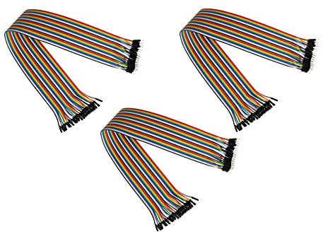 Kabelmeister - Jumper Wire/Drahtbrücken-Kabel - Stecker an Buchse (Male to Female) - 3er-SPAR-Set - 20cm - 40-Pin trennbare Adern für Arduino, Raspberry Pi, Banana Pi, Breadboad, Steckboard etc.