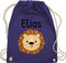 Turnbeutel Rucksack - Löwen - Süßer Löwe - Kindergarten Kita - Unisize - Lila - schulsporttasche jungen name beuteltasche stoff personalisierte taschen geschenke zum kindergartenstart leo