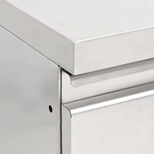 MOONAIRY Gastro-Küchenschrank mit 2 Schubladen, Edelstahl Arbeitsschrank, Arbeitstisch, Edelstahl Schrank, Pizzatisch, Grillschrank Outdoor, Edelstahl