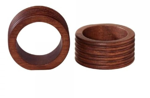 ASA Selection 2er Set Serviettenringe Rund Glatt Wood L 5,3 cm B 5,3 cm H 2,5 cm