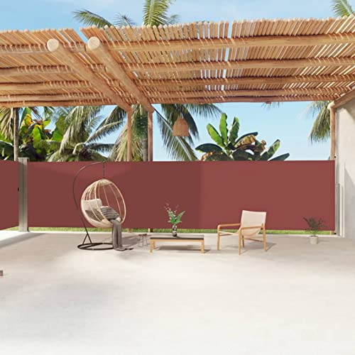 LAPOOH Seitenmarkise Ausziehbar, Windschutz Terrasse, Balkon Windschutz, Balkon Sichtschutz, Sichtschutz Zaun, Sichtschutzzaun, Markise Balkon, Sichtschutzwand, Braun 180x1200 cm