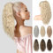 BRIKABIA Ponytail Extension Pferdeschwanzverlängerung Haarteil mit Klammer, Lange, Gewellte, Lockige Pferdeschwanz Haarteil Clip in Haarverlängerung für Frauen, 40cm, kühles Blond