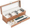 ProCase Uhrenbox mit 6 Fächern，Uhrenkasten mit Glasdeckel, 2 Ebenen, Uhrenkoffer mit herausnehmbaren Uhrenkissen, Uhrenschatulle für Schmuck, Ringe, Armbänder und Halsketten -Khaki