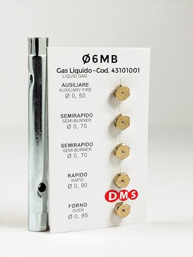Universal-Düsen-Set für Gasherd LPG (Flasche) komplett mit passendem Rohrschlüssel für die Montage
