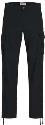 JACK&JONES PLUS Men's Jpstkane Jjbarkley Cargo Pant Noos Pls Trousers, Black, 44W x 32L