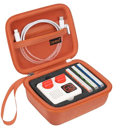 Canboc Carrying Case Compatible with Yoto Mini Bluetooth Travel Audio & Music Player, Hard Bag fit Speaker Plays Audiobook Cards and Cable, Orange (Case Only)