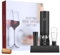 Tire Bouchon Électrique, Ouvre Bouteille avec Base de Rangement, Coupe-capsule, Verseur de Vin, Bouchon à Vide, Décapsuleur Automatique Professionnel (Jeu de Base, Rechargeable, Boîte Cadeau, Noir)
