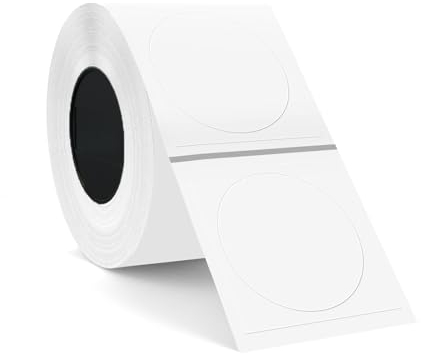 SUPVAN KATASYMBOL T50M Pro Étiquettes Thermiques Autocollantes Imperméables, φ 50 mm, 140 Pièces/Rouleau, Noir sur Transparent