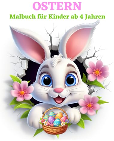 Ostern Malbuch für Kinder Ab 4 Jahren: 50 Ostermotive zum Ausmalen mit Osterhasen, Ostereiern und Frühlingsmotive | Ausmalbuch für Mädchen und Jungen