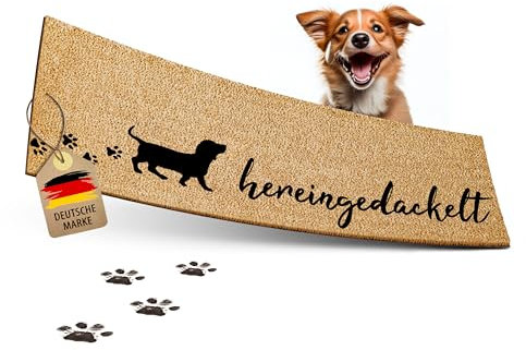 ElbFuchs Kokos Fußmatte 75x25cm hereingedackelt I Extra langlebige & rutschfeste Kokosmatte I Für Innen & Überdachte Außenbereiche I Ideal als schmale Schmutzfang- und Eingangsmatte