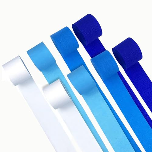 Crepe Paper 8 Rollen, Bunt, Blau, DIY, Seidenpapier Streamer, Bastelkrepp für die Hochzeitsdekoration, Geburtstagsfeier, Weihnachtsdekoration (4.5cm x 25m)