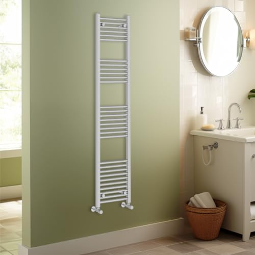 Warmehaus Straight Heated Towel Rail Radiator Rad 1800x400mm Chrome | Contemporary, Bathroom Ladder Towel Warmer, Durable Finish, Premium Mild Steel, Corrosion Resistance, Central Heating