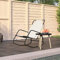 ShGaxin Schaukelliege Creme Stahl und Textilene, Liegestuhl Balkon, Gartenliege, Sonnenliege, Deckchair, Saunaliege,