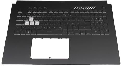 ASUS 90NR0901-R31GE1 Original Tastatur inkl. Topcase DE (deutsch) schwarz/transparent/grau mit Backlight für TUF Gaming F17 FX707ZM, TUF Gaming F17 FX707ZR, FX707ZR