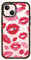 CASETiFY Impact iPhone 13 Mini Case [4X Military Grade Drop Tested / 8.2ft Drop Protection/Compatible with Magsafe] - Lipstick Kisses - Glossy Black